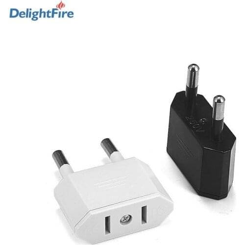 New CN US To EU Plug Adapter 250V 6A White Black 2 Round Pins Socket AC Converter China To EU Euro Travel Power Adapter Home