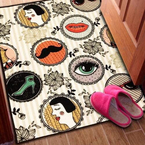Fresh retro fashion entrance pad bed bedroom mat sofa hallway livingroom fashion girl cute carpet new style