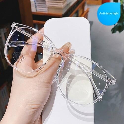 Transparent Computer Glasses Frame Women Men Unisex Anti Blue Light Eyewear Round Frames Goggles Optical Eyeglasses