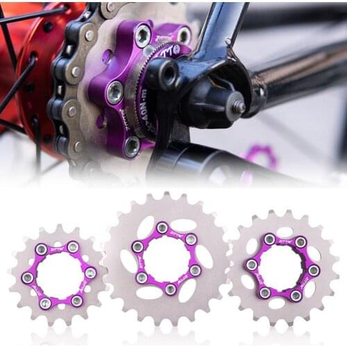 MTB Bike Bicycle Single Speed Sprocket Cassette Cog and Derailleur Bicycle Chain Tensioner Group Set Fixed Gear 16-23T Flywheel