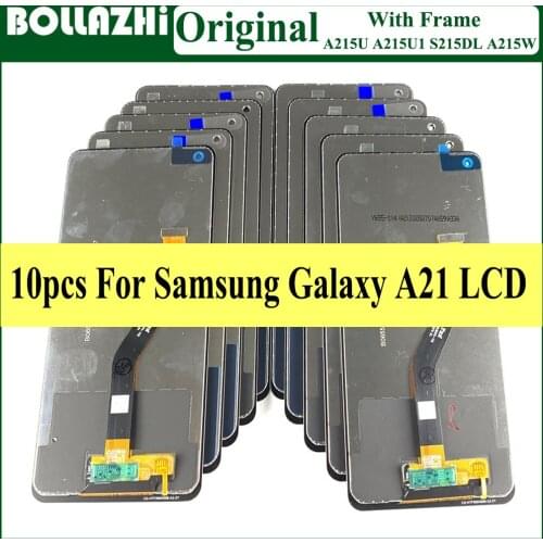 Wholesale 10 Piece With Frame For Samsung Galaxy A21 Lcd A215 SM-A215U LCD Display Touch Screen Digitizer Assembly A21