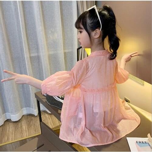 2020 Korean style fashion girls coat full sleeve summer cool girls coat 4-9t F395