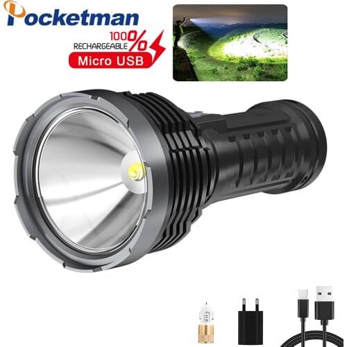 60000LM Most Powerful LED Flashlight Work Light USB Rechargeable Flashlights Waterproof Torch Patrol Flashlight