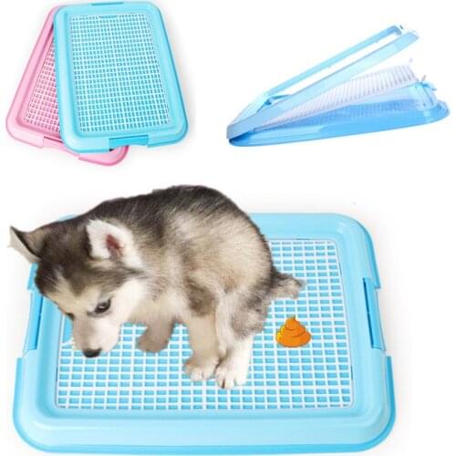 Mesh Plastic Dog Cat Toilet Litter Box Reusable Indoor Dog Toilet Trainer Tray Puppy Dog Pad Mat for Small Dog Cleaning Supply