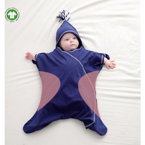 Sleeping Bags Newborn Wrapper Organic Cotton Baby Swaddle Anti-startle Anti-kick Thin Hooded Pajamas Bedding Clothes Accessories