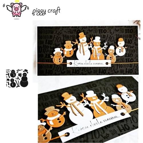 Piggy Craft metal cutting dies cut die mold Christmas snowman Scrapbook paper craft knife mould blade punch stencils dies