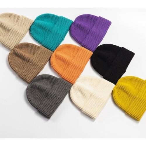 VISROVER 9 colors solid color acrylic beanies winter hat for woman best matched acrylic woman Autumn Warm skullies wholesale
