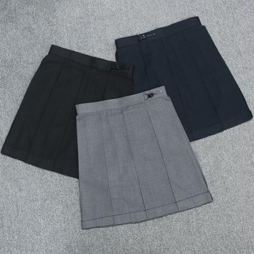 Japanese Korean School Dresses JK Uniform Eight Pleat Sailor Suit Pleated Skirt Half Skirt Grey Black Navy Blue Student Skirt