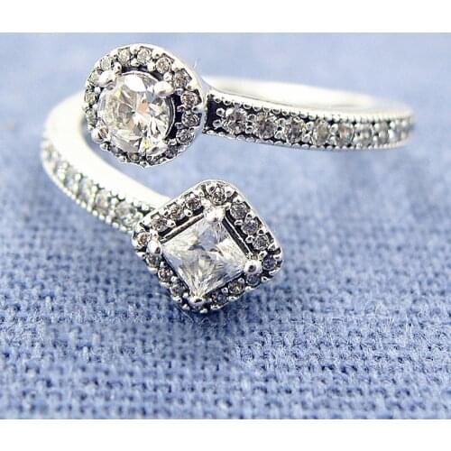 Original 925 Sterling Silver Ring Abstract Elegance With Crystal Ring For Women Wedding Party Gift Fine Europe Jewelry