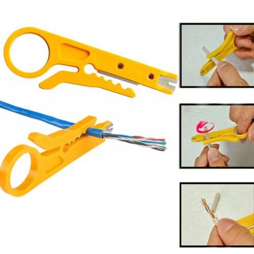 1PC Mini Crimper Pliers Portable Wire Stripper Knife Pocket Crimper Pliers Crimping Tool Cable Stripping Wire Cutter Tool Parts