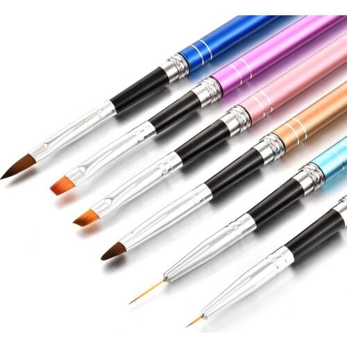 1 Pcs Removable Metal Light Therapy Carving Pen Barrel Crystal Head Nail Art Brushes Set Drawing Pen Painted Manicure Tools