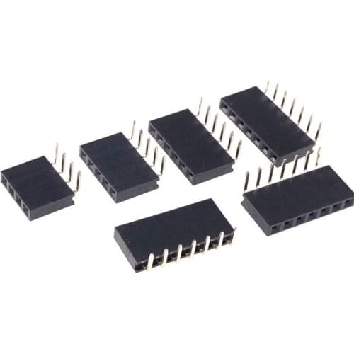 2.54 mm PCB Header Female Socket Single Row Right Angle SIP Horizontal 2 3 4 5 6 8 10 15 20 40 Pins Through Holes Board