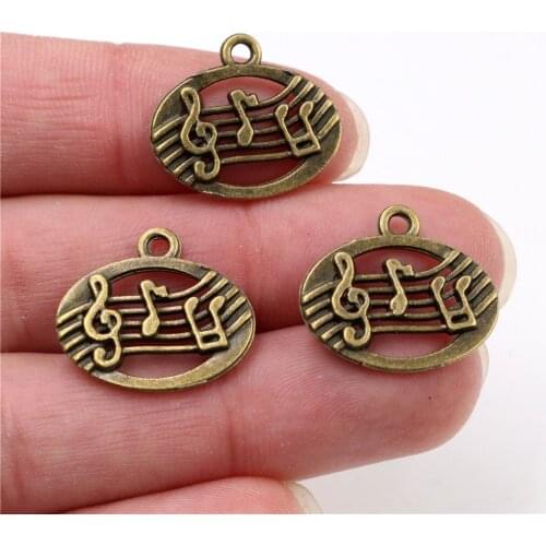20x17mm 20pcs Antique Bronze Plated Music Handmade Charms Pendant:DIY for bracelet necklace-Q4-43