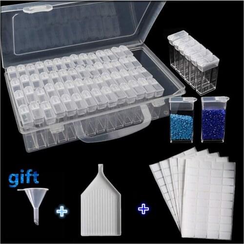 28/56/64 Grids 5D DIY Diamond Painting tools Drill Box hinestone Embroidery Crystal Bead Organizer Storage Case Container access