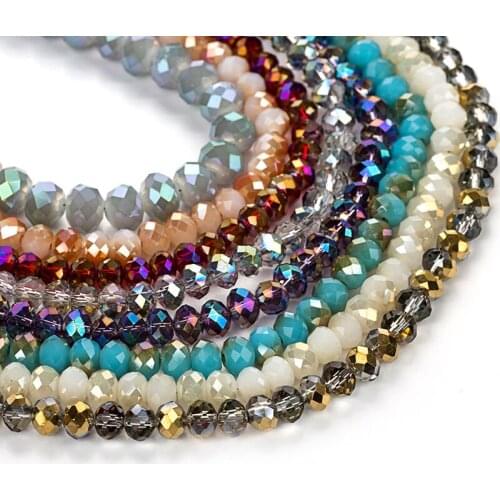 2X3/3X4/4X6/6X8mm Czech Crystal Beads for Jewelry Making Diy Needlework AB Color Spacer Faceted Glass Beads Wholesale Lots Bulk