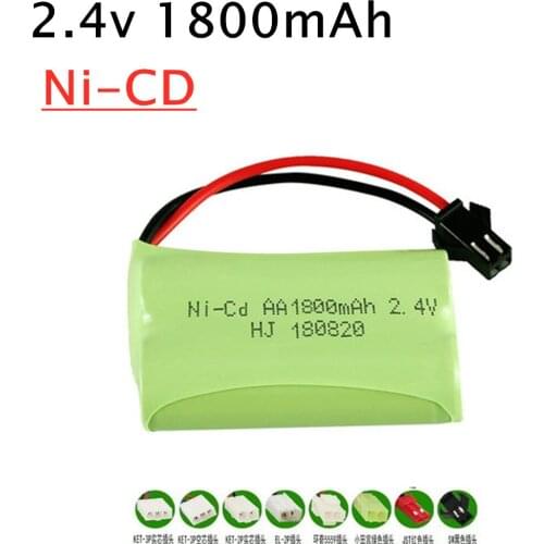 2.4v 1800mAh Ni-CD Battery For Rc toy Car Boat Gun Tanks Trains Robot Parts Nicd AA 700mAh 2.4v Rechargeable Battery 1Pcs