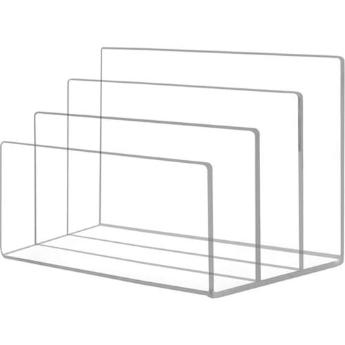 Acrylic Desk Office File Organiser Document Storage Letter Sorter Mail Tray Book Display Stand Office Bookends School Supplies