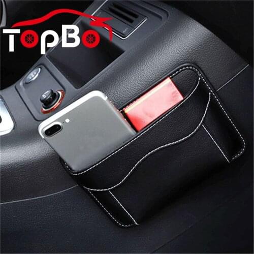 2020 Auto Car Leather Pouch Storage Bags Collecting Box Organizer For Cards Mobile Phone Interior Accessories
