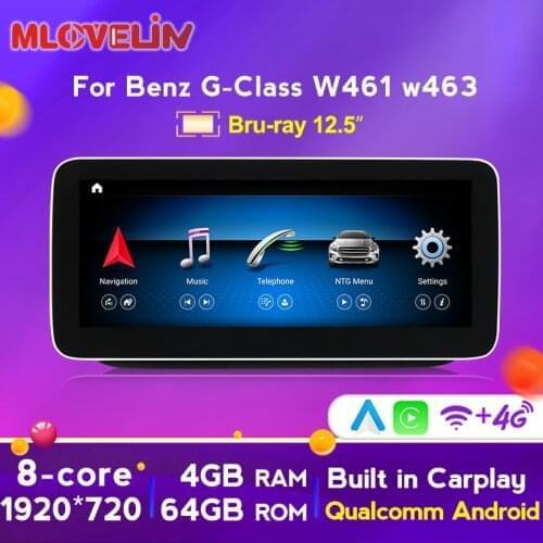 4G+64G Android 10 12.5‘’ Car Multimedia Rdio Player GPS Navigation 4GLTE For Mercedes benz G Class W461 G500 G350 W463 2013-2018