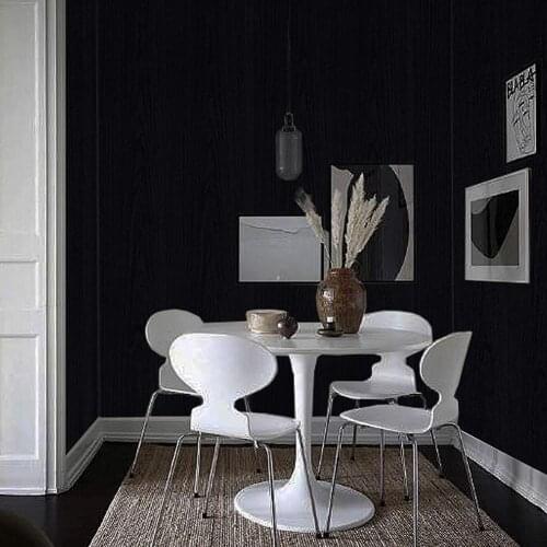 Black Wood Grain Thickening Wallpaper Film Furniture Self-adhesive Pvc Kitchen Kitchen Vinyl Cabinet Wallpaper Stickers Hot F4H8