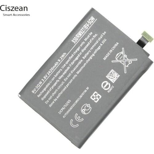 Ciszean 5pcs/lot BV-5QW / BV 5QW / BV5QW Phone Replacement Battery For Nokia Lumia 930 RM927 Martini Tesla 929 2420mAh / 9.2Wh