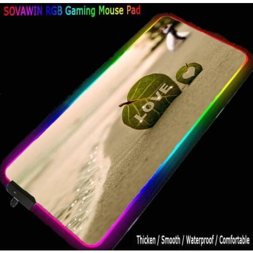 Gaming Mouse Pad Rgb Love Mini Pc Computer Genshin Impact Keyboard Desk Mat Led Light Glow Mousepad Kawaii Accesorios mats xxl