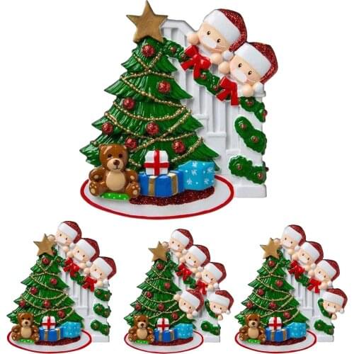 Quarantine Christmas Tree Ornament Survived Family 2-5 People DIY Name Hanging Crafts Pendant New Year Home Decoration