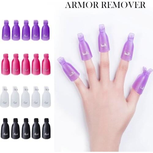 Nail Soak Off Cap UV Gel Polish Remover Clip Varnish Manicure Clean Clip Tools Plastic Fingers Wraps Remover Varnish Finger Cap