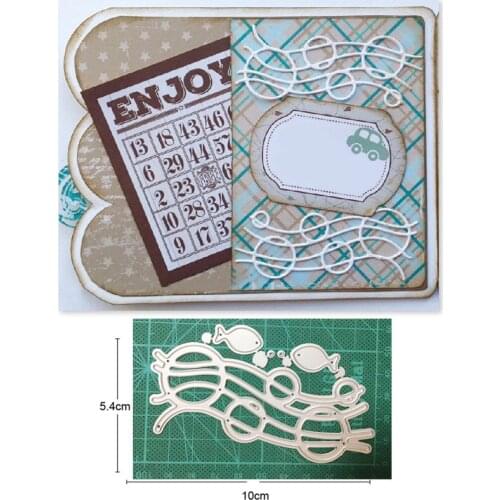 Fishes Waves Edge Border Metal Cutting Dies Stencils Dies for DIY dies Scrapbooking Decor Paper Card Making Embossing die cut