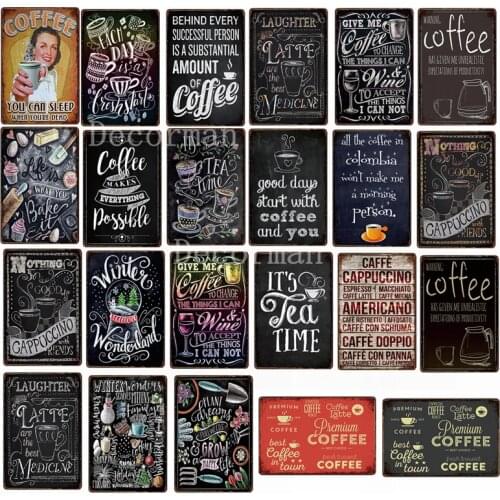 [ Mike86 ] Custom Christmas Coffee Tea Chalk Metal Sign Shabby Retro Wall Cafe Painting 20*30 CM LTA-1696