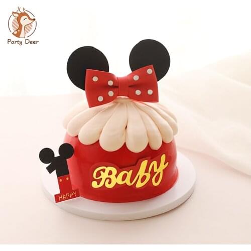 Mouse Baby Shower Decoration Cake Cupcake Wrappers Cake Topper Kids Favors Birthday Party Supplies Love Gifts