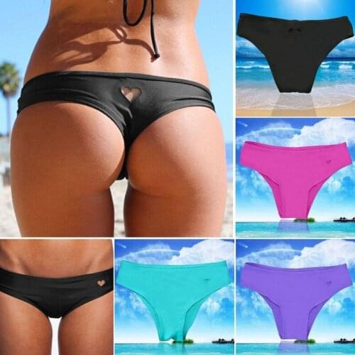 Bottom Thong Sexy Mini String Swimwear Bikini Swimsuit For Women Heart T-Back Beachwear Bikini Bottom Swimwear