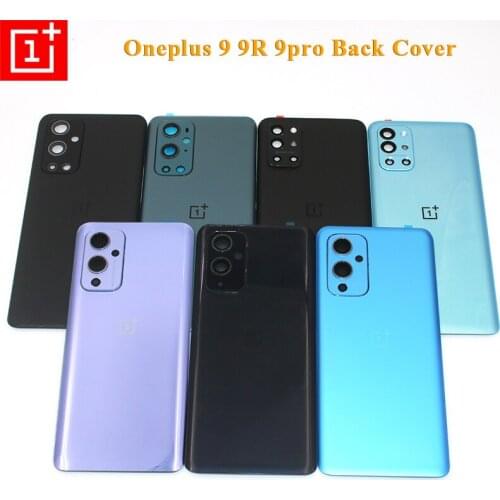 Original Oneplus 1+ 9 9R 9pro Housing Cover High Quality Rear Door Phone Back Replacement Repair Parts With Camera Lens &Sticker