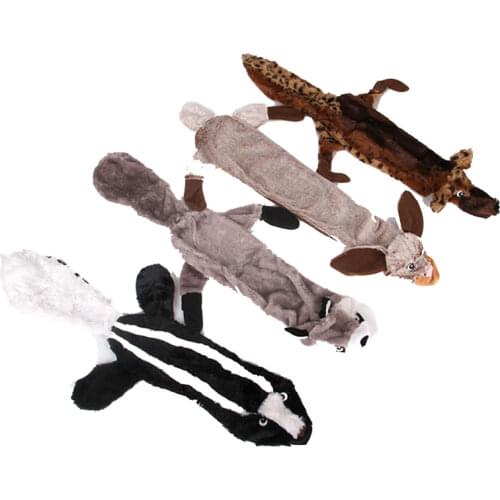 Funny Plush Pets Squeaky Toys Animal Shape Fox Lion Rabbit Soft Small Medium Dogs Chew Internective Toy Pet Accessories