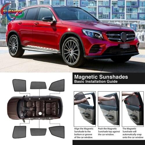 For Mercedes Benz GLC Car Full Side Windows Magnetic Sun Shade UV Protection Ray Blocking Mesh Visor Car Decoration Accessories