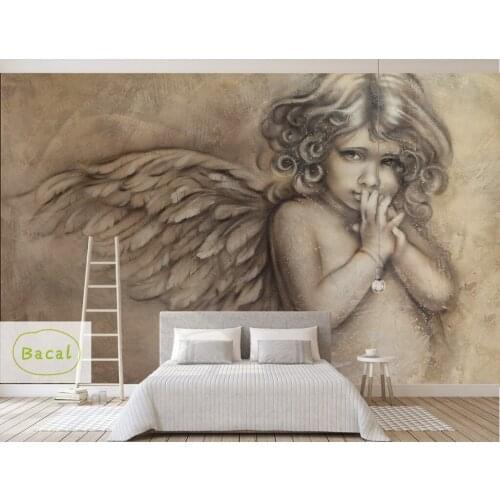 Custom 3D Wallpaper Murals Classic European Angel 3D Embossed Non-woven Wallpapers Wall Painting Living Room 16d Decoration