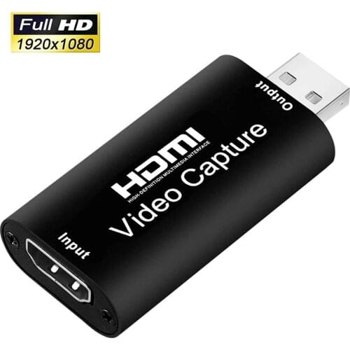 Portable HDMI to USB Audio Video Capture Cards 1080p USB2.0 for High Definition Acquisition, Live Broadcasting