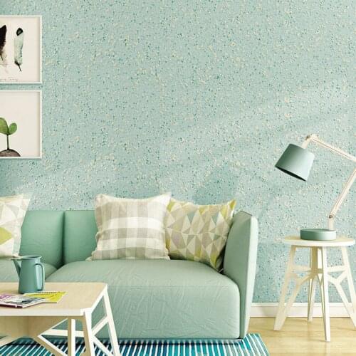 Simple non-woven wallpaper warm living room plain full of diatom mud bedroom 3D stereo background wall