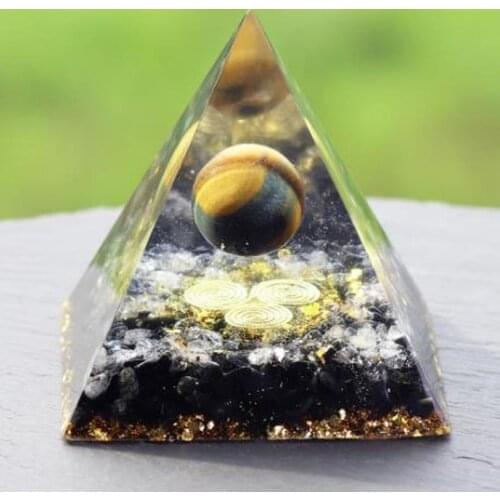 Handmade Lapis Lazuli Sphere Orgone Pyramid Stone Amethyst Malachite Crystal Healing Orgonite Figurine Energy Generator 60mm