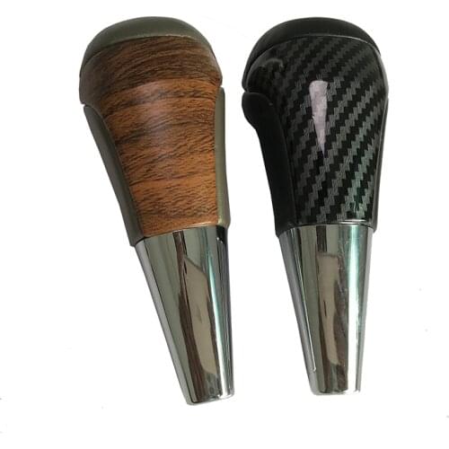 Leather Carbon Fibre Shift Gear Knob Stick Lever Head For Toyota Land Cruiser 200 2016 2017 2018 Car Styling Accessories