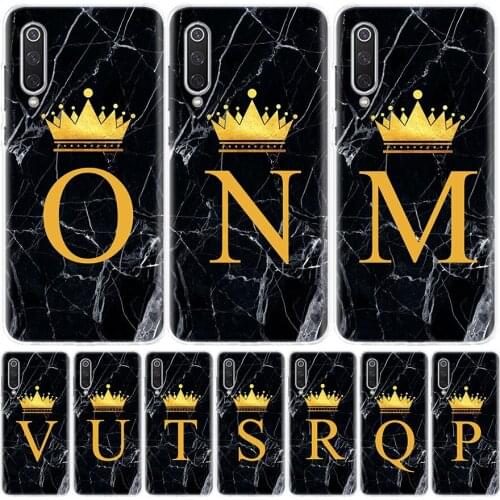 26 Letter Crown Custom M Silicon Phone Case For Xiaomi Redmi Note 10 9 8 9S 8T 7 6 5 6A 7A 8A 9A 9C Pro Customized Cover Coque