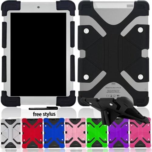 Silicone Stand Case Cover for Various 10"/10.1" Archos Tablet Full Four Corner Shockproof Protection Case+ Free Stylus