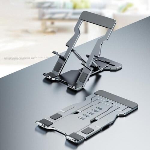 T612 Phone Stand Foldable Anti-slip Aluminum Alloy Portable Multifunctional Desktop Phone Tablet Bracket for Home