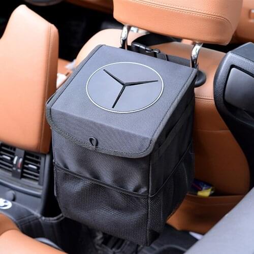 Collapsible Car Chair hanging type Storage Bag Organizer with Lid Portable Car Storage Stowing Tidying Oxford Cloth Trash box