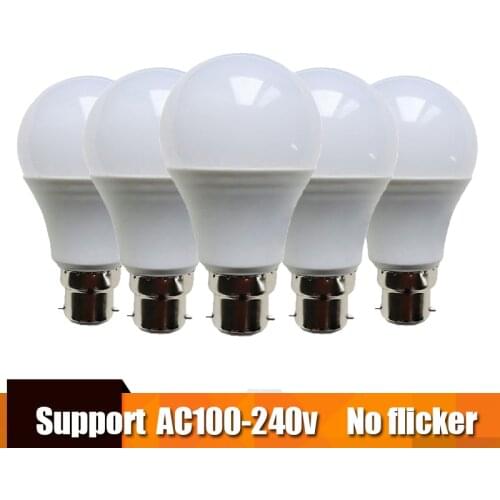 5pcs LED Bulb Lamp b22 Lampada lampe Bombilla led namna lampu kuningan 3W 6W 9W 12W 15W 18W 21W 110V 220V Cold White Warm White