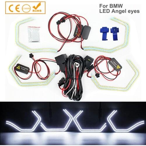 LED Angel Eyes Halo Rings Car Light Running Lamp DRL For BMW M1 M2 M3 M4 M5 M6 X3 X5 X6 Z4 F10 F12 F30 F31 F32 F33 F34 E90 E91