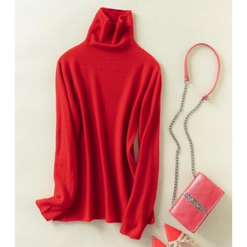 Turtleneck Sweaters 100% Wool Knitted Jumpers Winter/Autumn New Fashion Jumpers Knit Sweaters