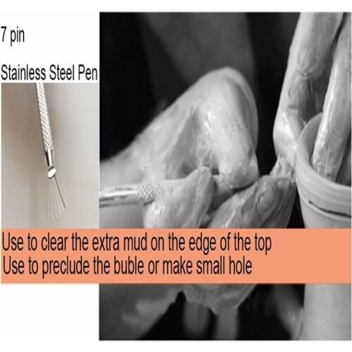 Texture Brush Pottery Tool 7 Pin Modelling DIY Sculpture Poke Needle Steel Wire Metal Polymer Clay Tools