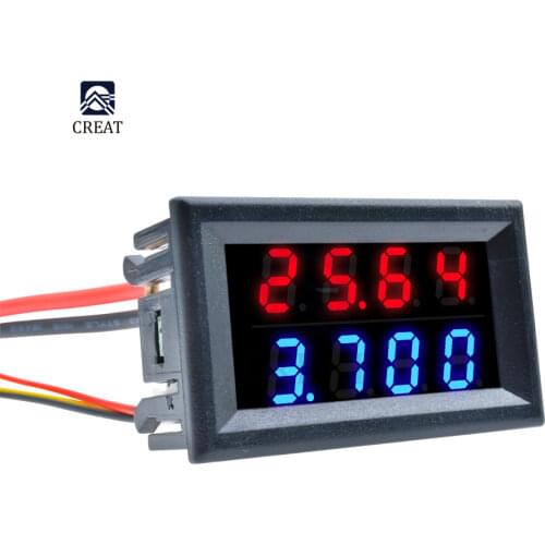 High Precision Dual LED Digital Display Voltmeter Ammeter 4 Bit Red/Blue Red/Red Voltage Current Meter DC 4-28V 10A