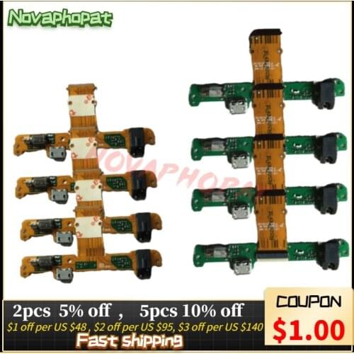 Novaphopat Charging Port For Huawei Mediapad 10 Link S10-231 S10-201 Micro USB Dock Charger Flex Cable Audio Jack Plug Vibrator
